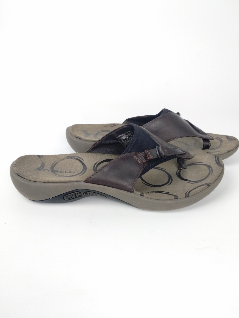 Merrell Gardena Leather Thong Sandals Dark Brown Outdoor Hiking Resort Size 11
